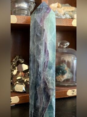 Fluorite Tower Point Crystal — Green & Purple Quartz